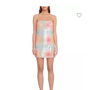 Staud Jenny Dress Medium Sequin Multi Color